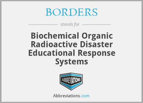 What is the abbreviation for biochemical organic radioactive disaster educational response systems?
